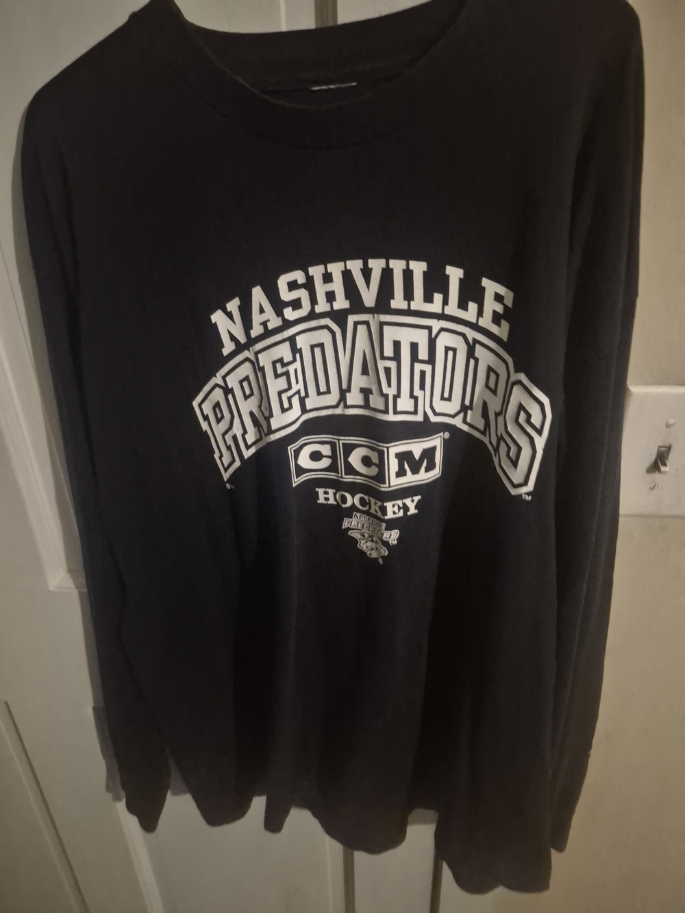 Nashville Predators CCM Black Long Sleeve Hockey Tee